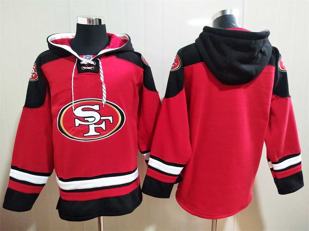 Men%27s San Francisco 49ers Custom Red Team Color New NFL Hoodie